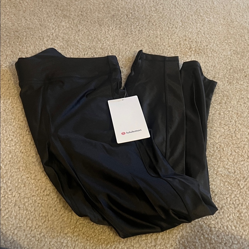 NWT Lululemon Black satin Leggings